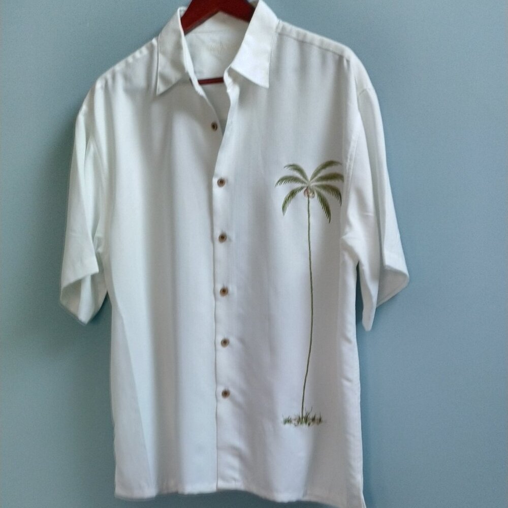 Maui Clothing Company Men's Button Shirt with Embroidered Palm Tree